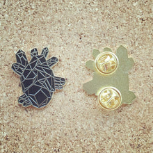 Load image into Gallery viewer, Black Geometric Heart Enamel Pin