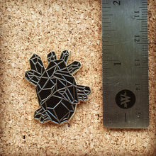 Load image into Gallery viewer, Black Geometric Heart Enamel Pin