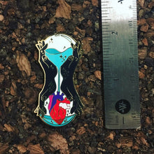 Load image into Gallery viewer, The Healer - Anatomical Heart Hourglass Enamel Pin