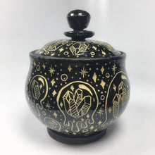 Load image into Gallery viewer, Drippy Bubbles Holding Gems Sgraffito Medium Ceramic Jar 2 - Glossy finish