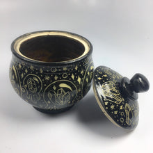 Load image into Gallery viewer, Drippy Bubbles Holding Gems Sgraffito Medium Ceramic Jar 2 - Glossy finish