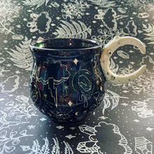 Load image into Gallery viewer, Ceramic Moon Handle Mug - Eye-Spy Sgrafitto Cup (b)