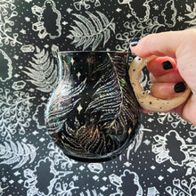 Load image into Gallery viewer, Ceramic Moon Handle Mug - Fern Sgrafitto Cup (d)