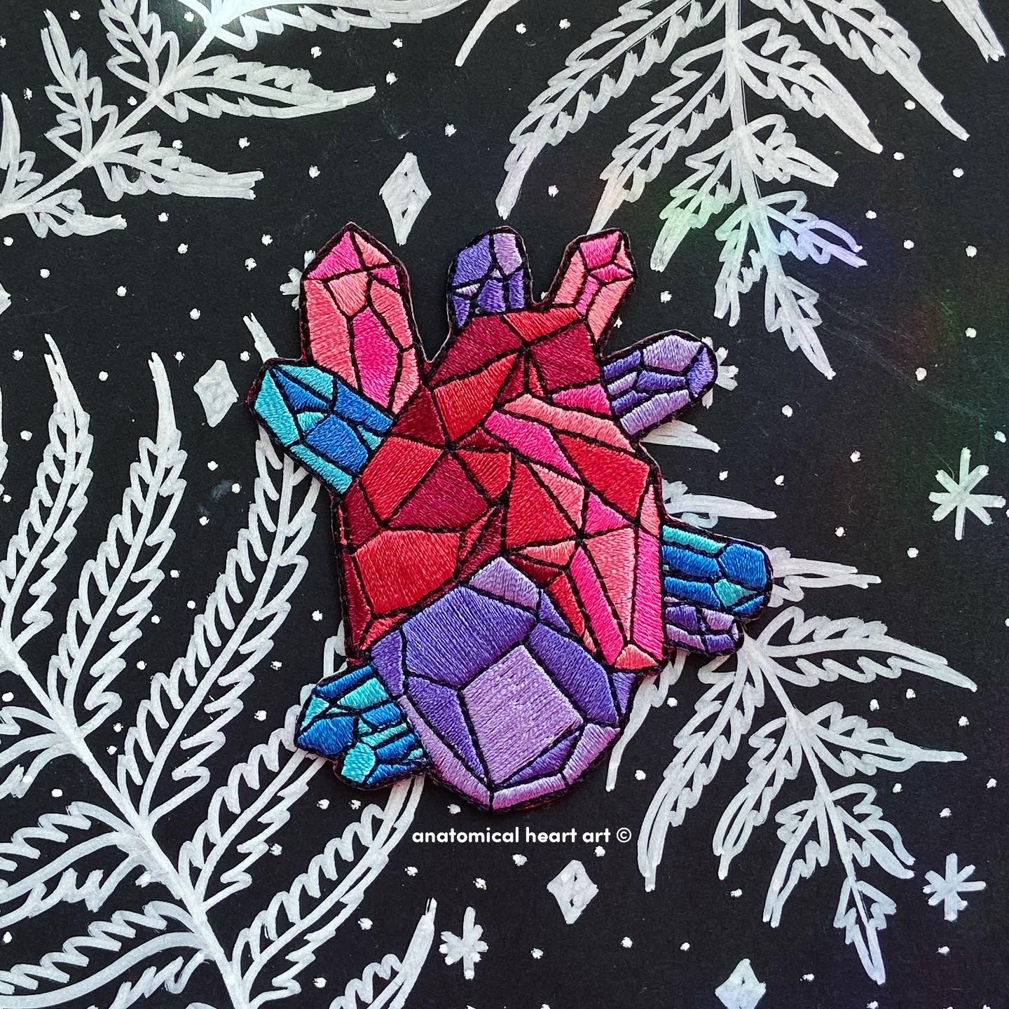 3" Geo Heart Embroidered Patch