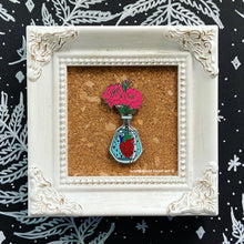 Load image into Gallery viewer, Cultivate Love - Silver Anatomical Heart &amp; Roses Potion Enamel Pin
