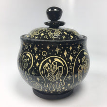 Load image into Gallery viewer, Drippy Bubbles Holding Gems Sgraffito Medium Ceramic Jar 2 - Glossy finish
