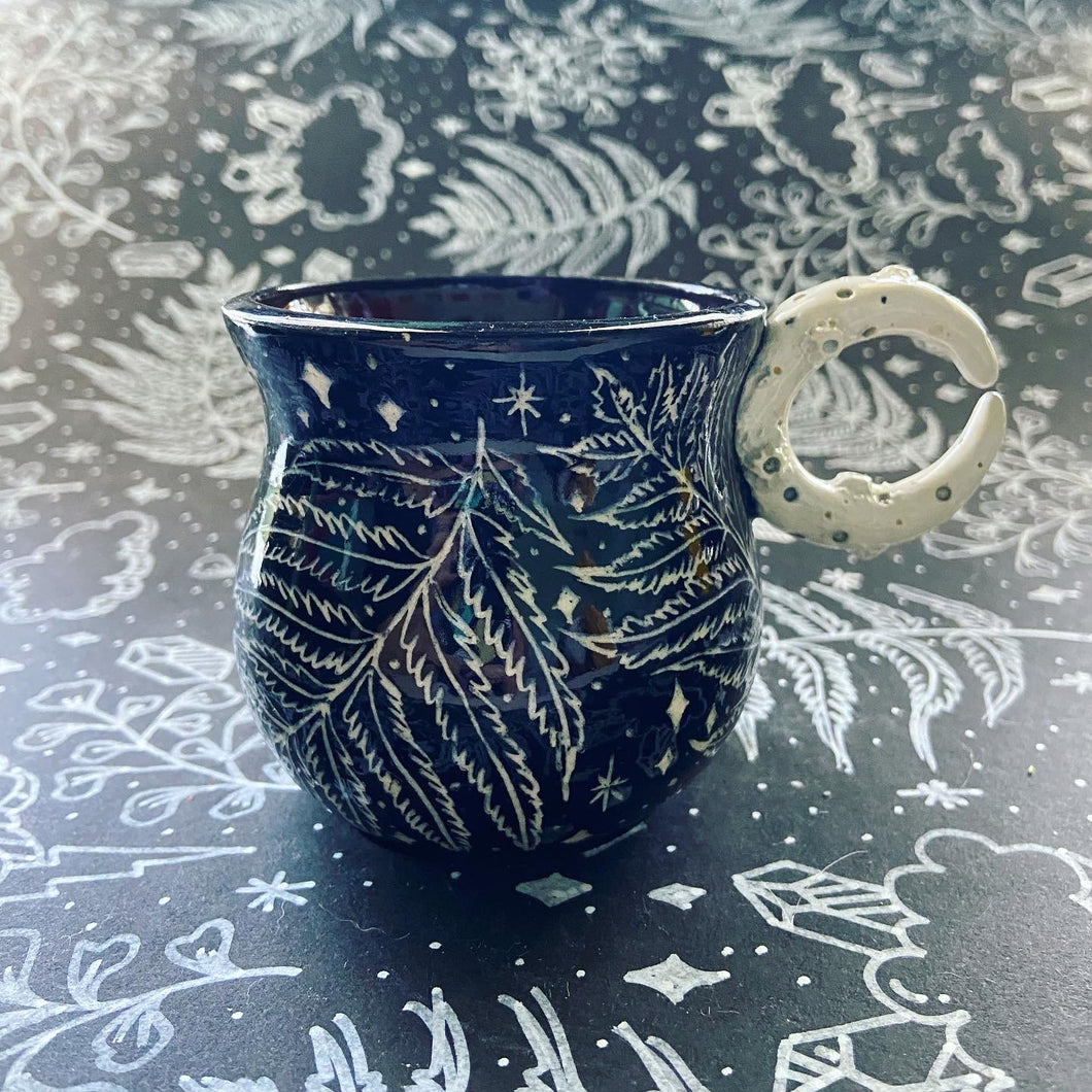 Mini Moon Mug - Ferns (A)