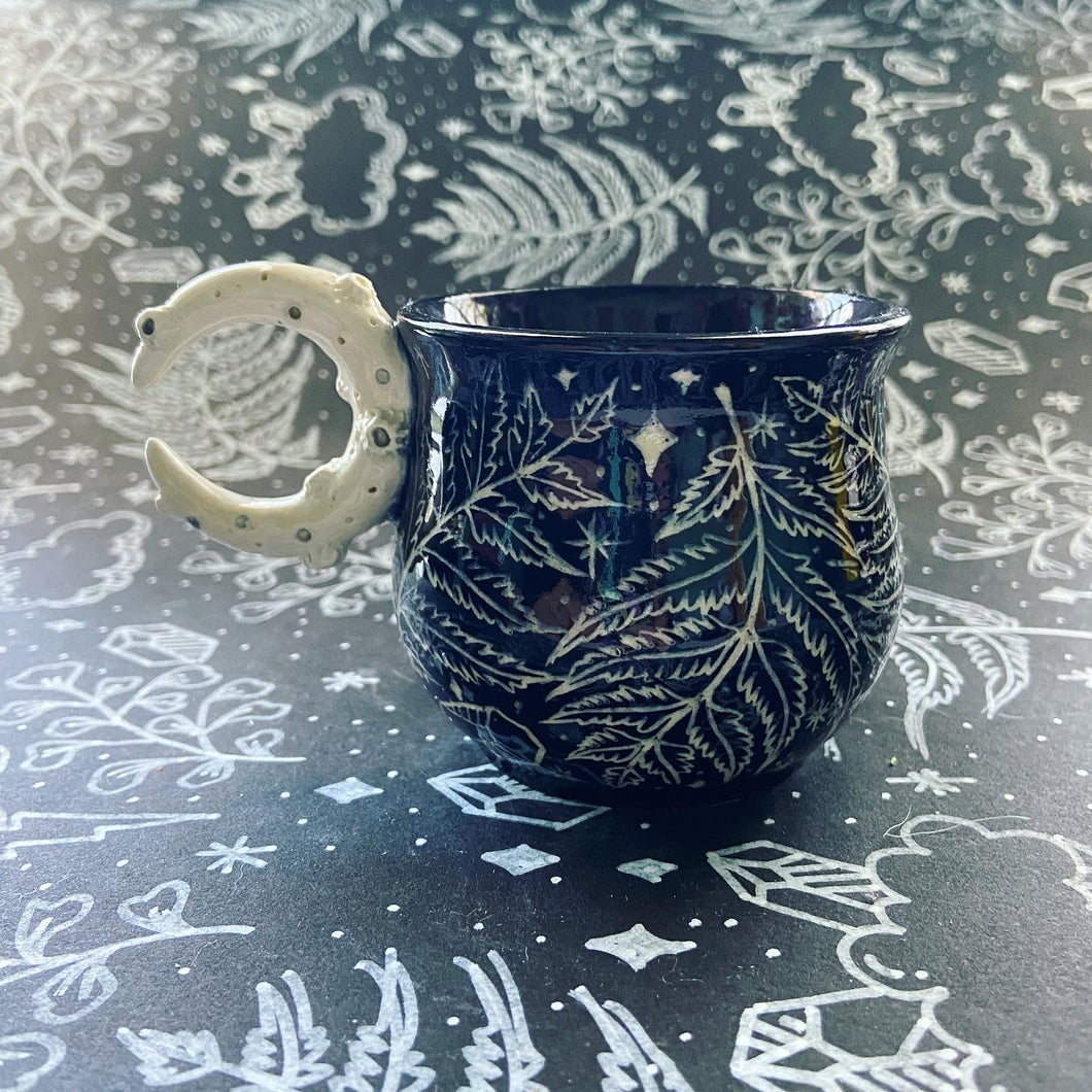 Mini Moon Mug - Ferns (B)